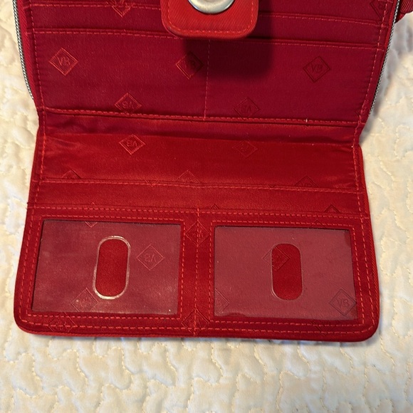 Vera Bradley Red Microfiber Turnlock Wallet - Picture 5 of 9